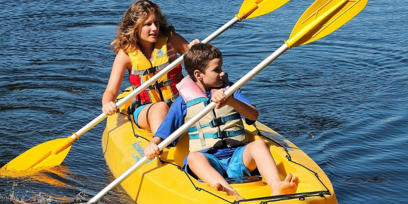Kayak With Life Jackets