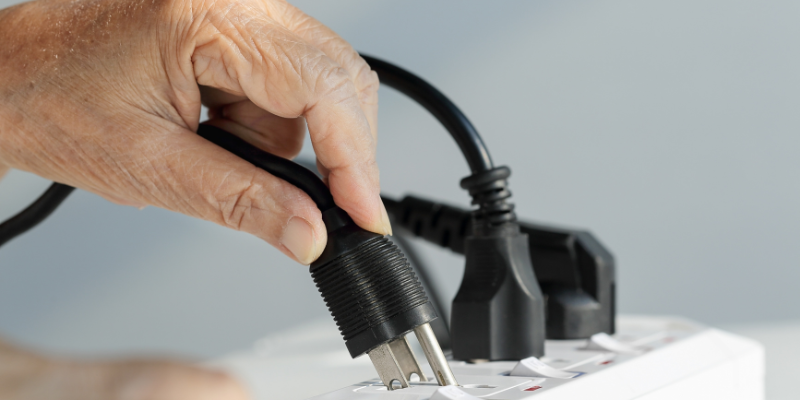 Unplug all electronics and appliances