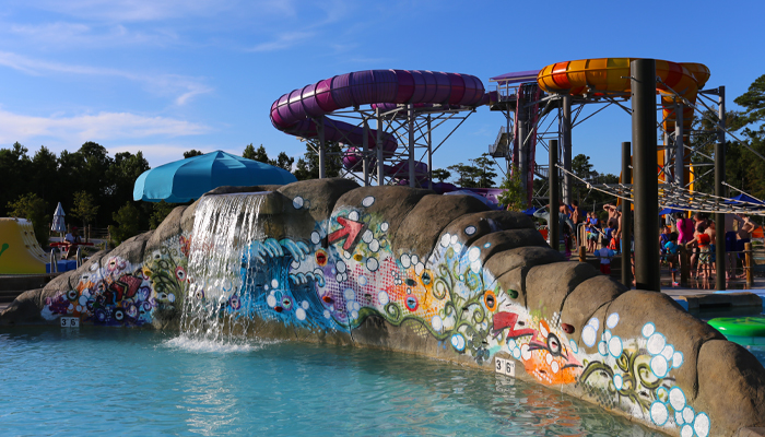 Waterfall ride at H2OBX Waterpark
